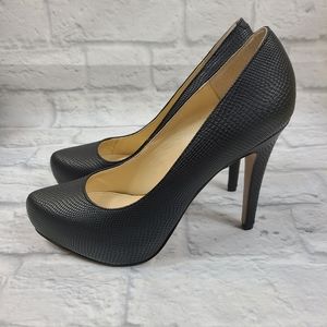 Jessica Simpson Parisah Black Snake Leather High Heels